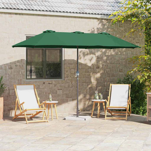 Garden Parasol Green 370 x 197 x 239 cm Powder-coated steel