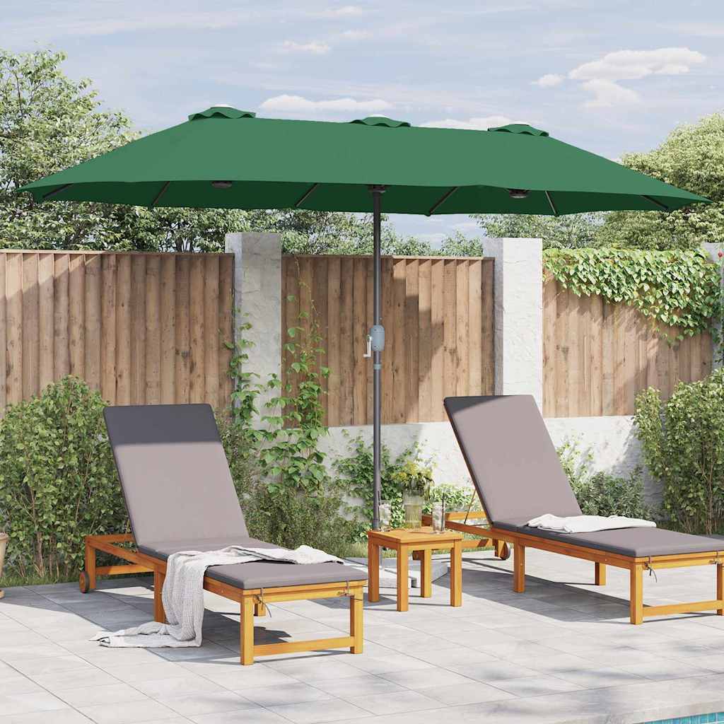 Garden Parasol Green 370 x 197 x 239 cm Powder-coated steel