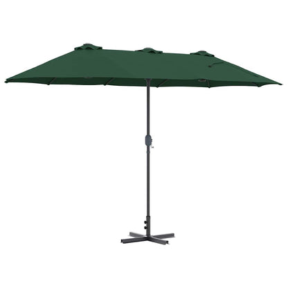 Garden Parasol Green 370 x 197 x 239 cm Powder-coated steel