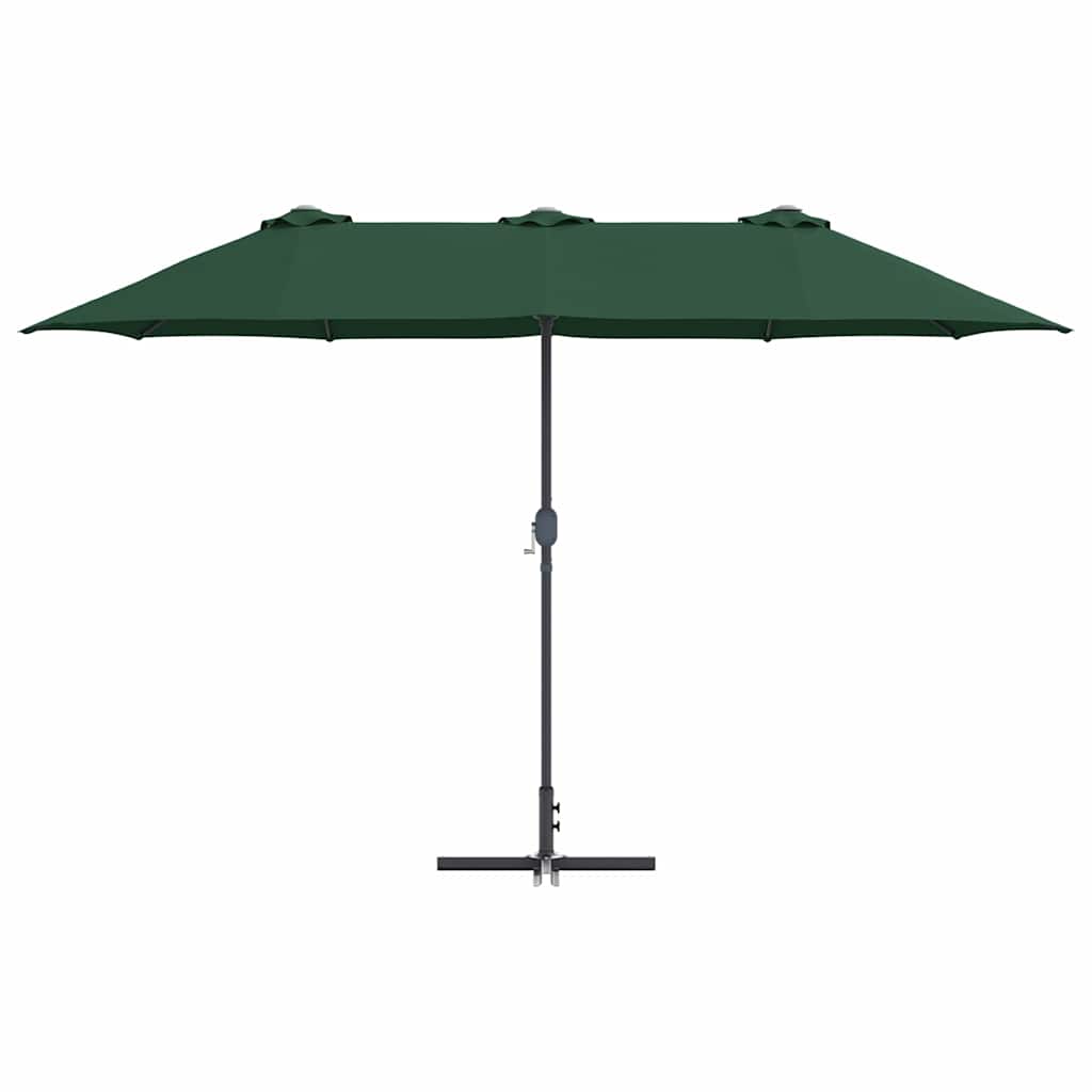 Garden Parasol Green 370 x 197 x 239 cm Powder-coated steel