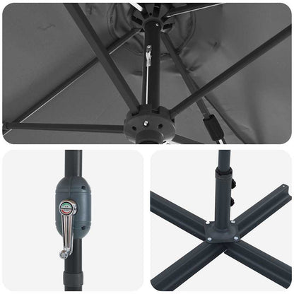 Garden Parasol Anthracite 370 x 197 x 239 cm