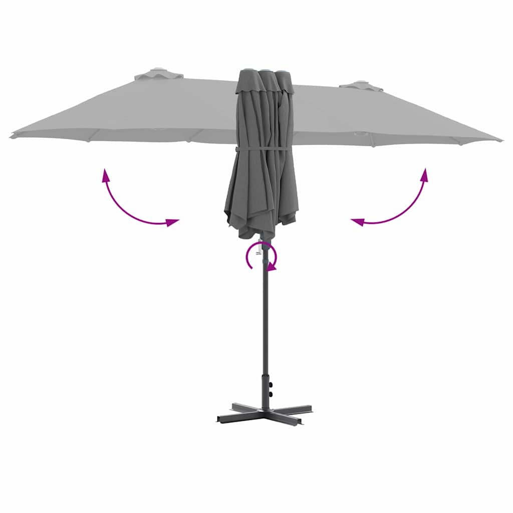 Garden Parasol Anthracite 370 x 197 x 239 cm