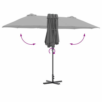 Garden Parasol Anthracite 370 x 197 x 239 cm