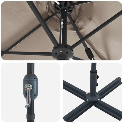 Garden Parasol Taupe 370 x 197 x 239 cm Powder-coated steel