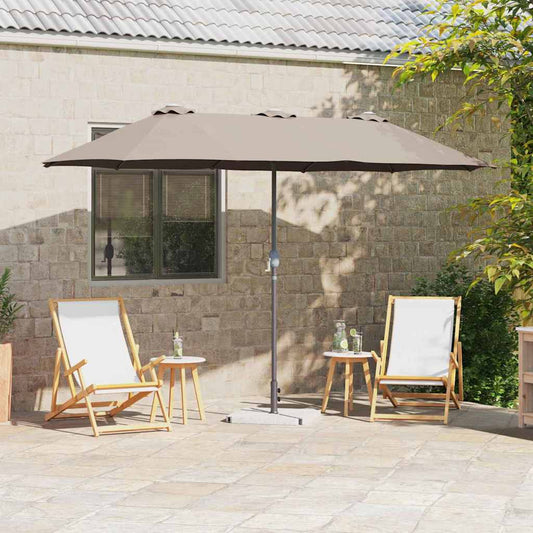 Garden Parasol Taupe 370 x 197 x 239 cm Powder-coated steel