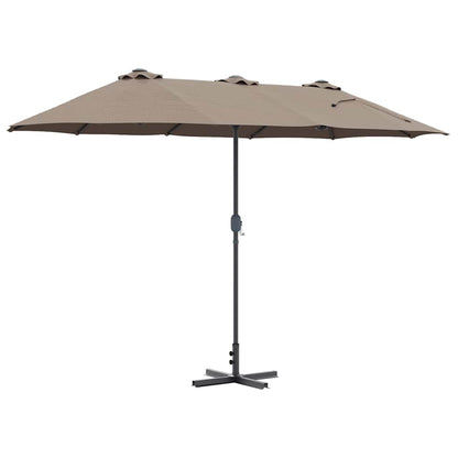 Garden Parasol Taupe 370 x 197 x 239 cm Powder-coated steel