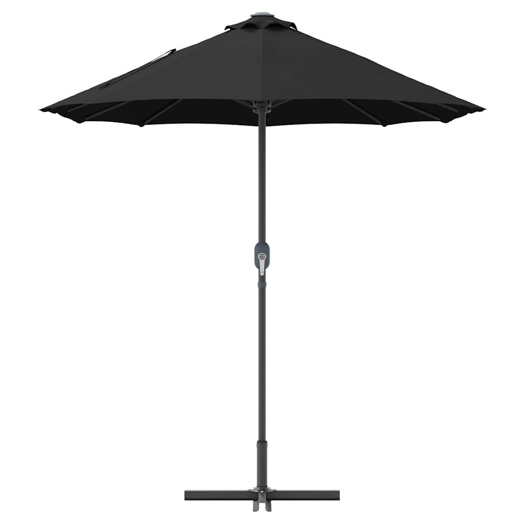 Garden Parasol Black 370 x 197 x 239 cm Powder-coated steel
