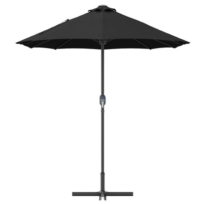 Garden Parasol Black 370 x 197 x 239 cm Powder-coated steel