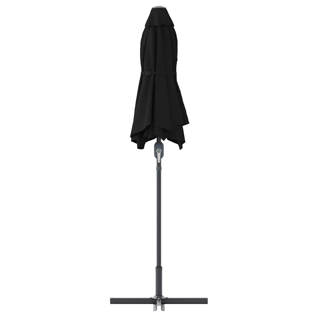 Garden Parasol Black 370 x 197 x 239 cm Powder-coated steel