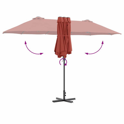 Garden Parasol Terracotta 370 x 197 x 239 cm