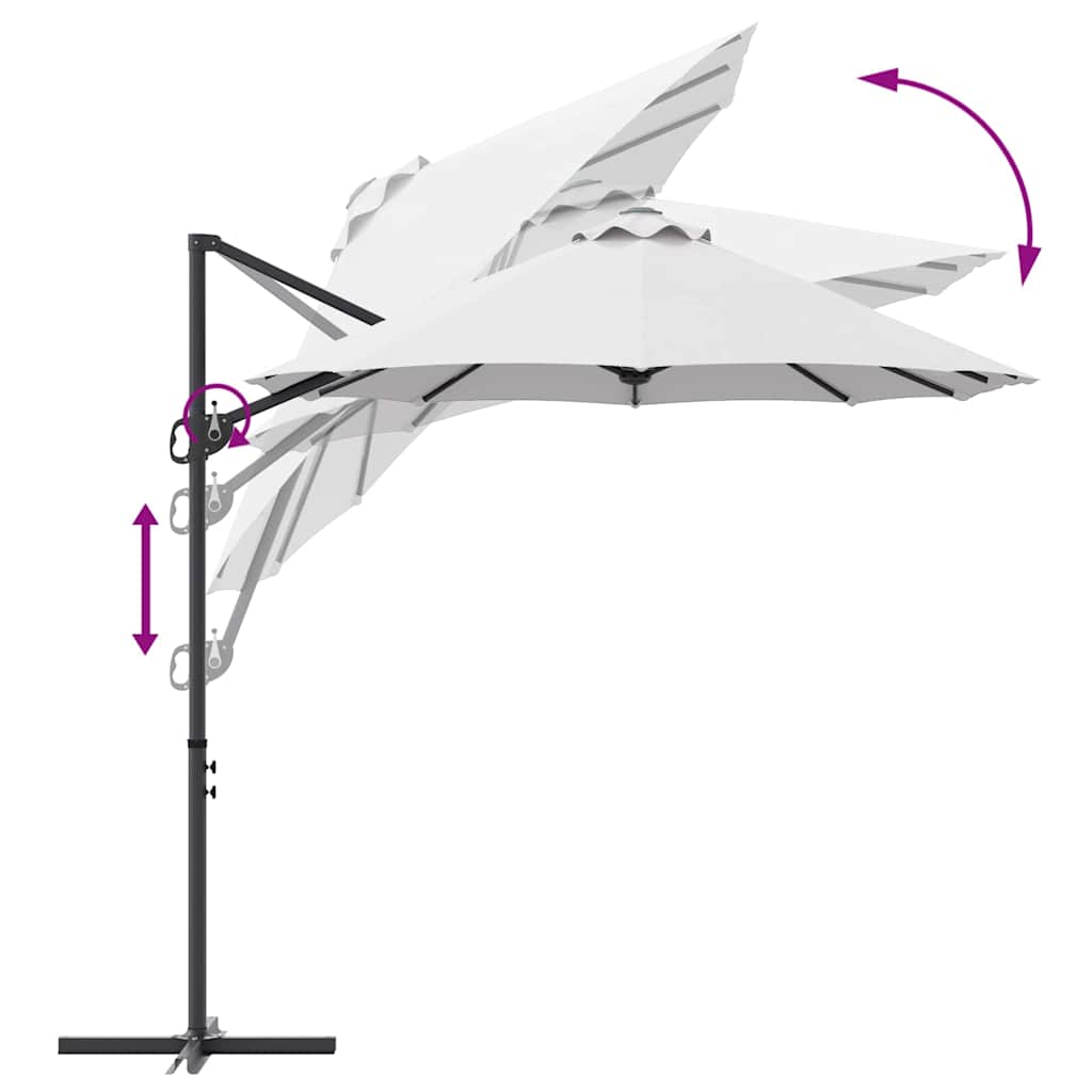 Garden Cantilever Parasol Sand 372 x 198 x 243 cm