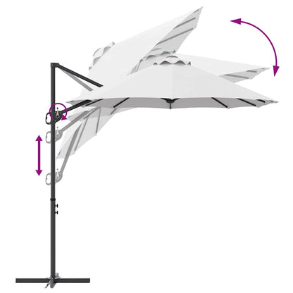 Garden Cantilever Parasol Sand 372 x 198 x 243 cm