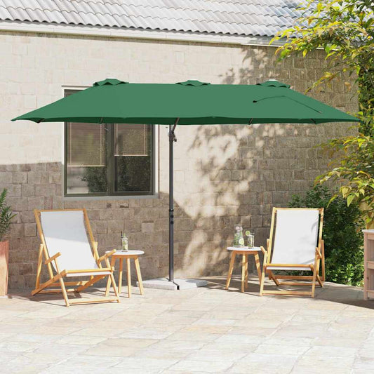 Garden Cantilever Parasol Green 372 x 198 x 243 cm
