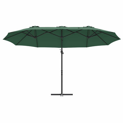 Garden Cantilever Parasol Green 372 x 198 x 243 cm
