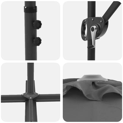 Garden Cantilever Parasol Anthracite 372 x 198 x 243 cm