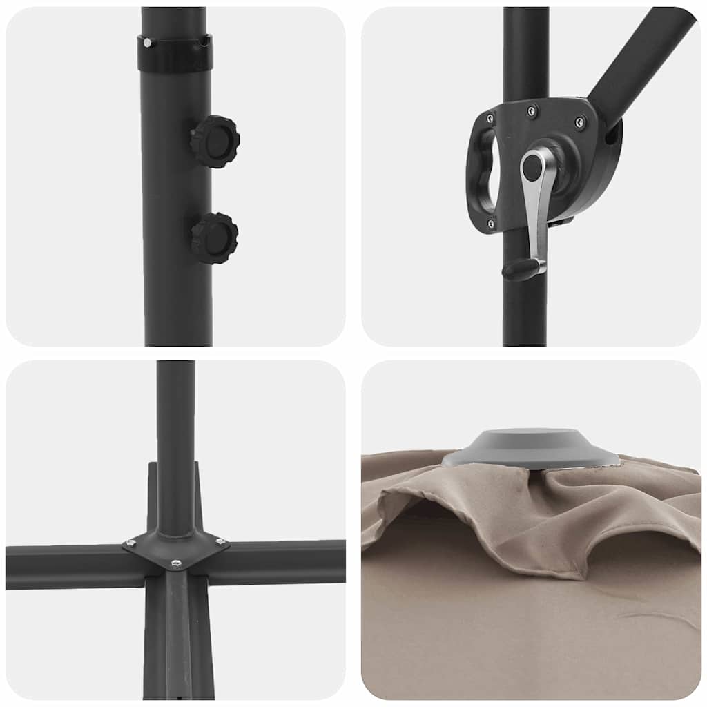 Garden Cantilever Parasol Taupe 372 x 198 x 243 cm