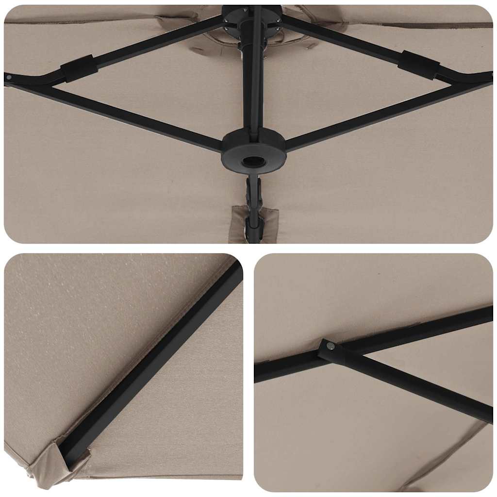 Garden Cantilever Parasol Taupe 372 x 198 x 243 cm