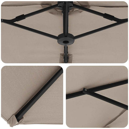 Garden Cantilever Parasol Taupe 372 x 198 x 243 cm