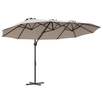 Garden Cantilever Parasol Taupe 372 x 198 x 243 cm