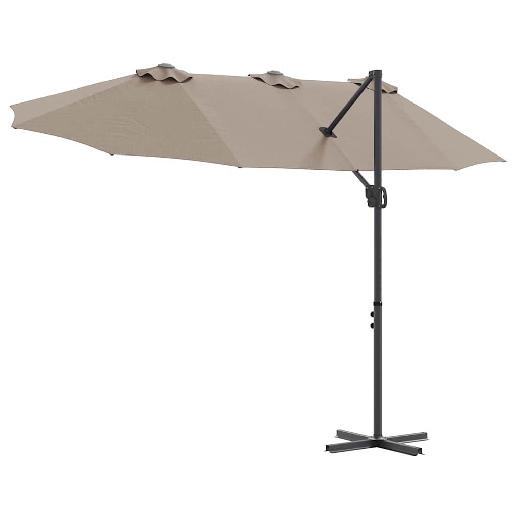 Garden Cantilever Parasol Taupe 372 x 198 x 243 cm