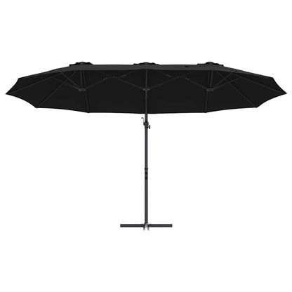 Garden Cantilever Parasol Black 372 x 198 x 243 cm