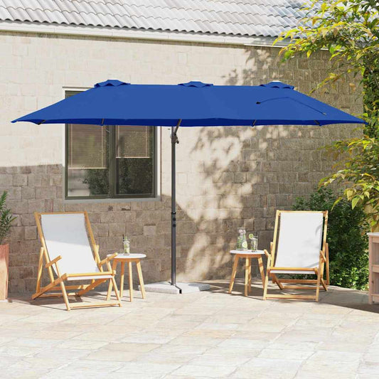 Garden Cantilever Parasol Azure blue 372 x 198 x 243 cm
