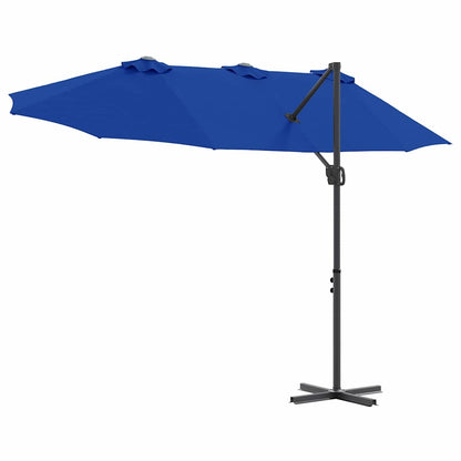 Garden Cantilever Parasol Azure blue 372 x 198 x 243 cm