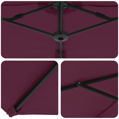 Garden Cantilever Parasol Bordeaux red 372 x 198 x 243 cm