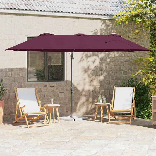 Garden Cantilever Parasol Bordeaux red 372 x 198 x 243 cm