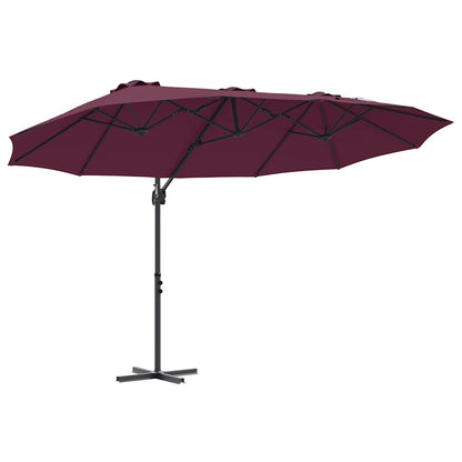 Garden Cantilever Parasol Bordeaux red 372 x 198 x 243 cm