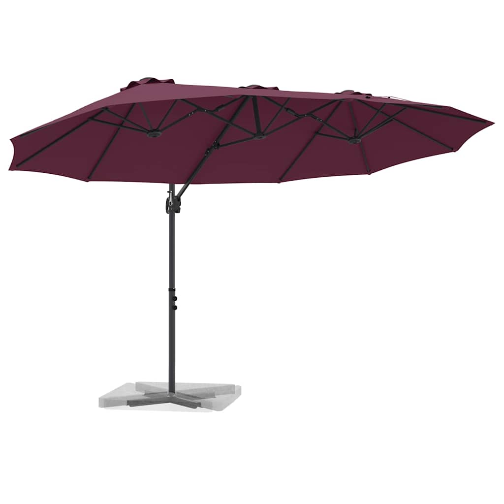 Garden Cantilever Parasol Bordeaux red 372 x 198 x 243 cm