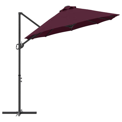 Garden Cantilever Parasol Bordeaux red 372 x 198 x 243 cm
