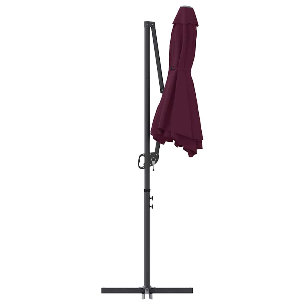 Garden Cantilever Parasol Bordeaux red 372 x 198 x 243 cm