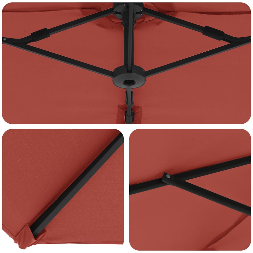 Garden Cantilever Parasol Terracotta 372 x 198 x 243 cm