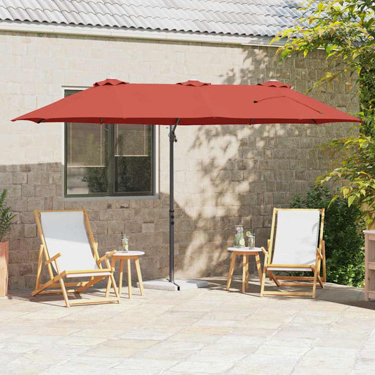 Garden Cantilever Parasol Terracotta 372 x 198 x 243 cm