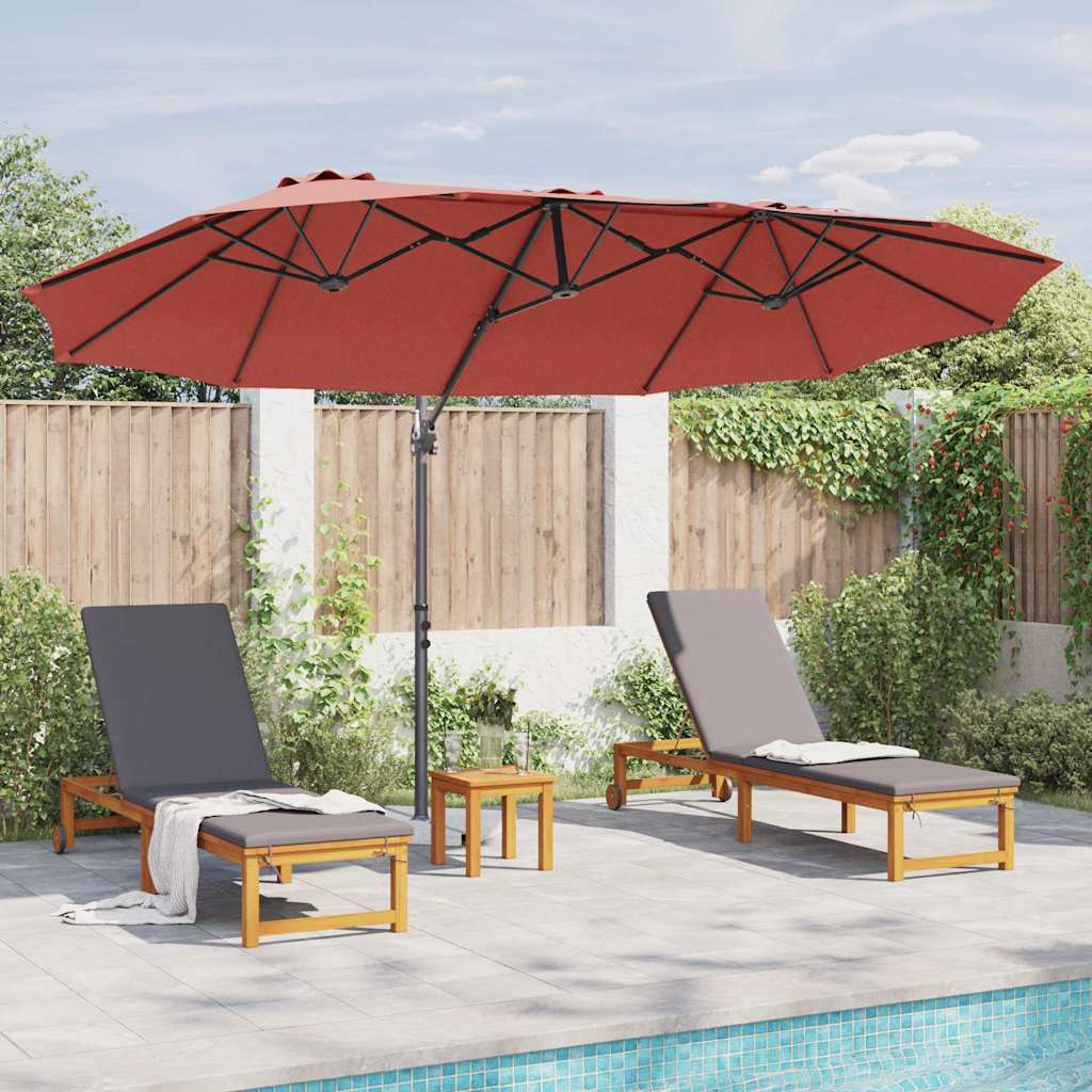 Garden Cantilever Parasol Terracotta 372 x 198 x 243 cm