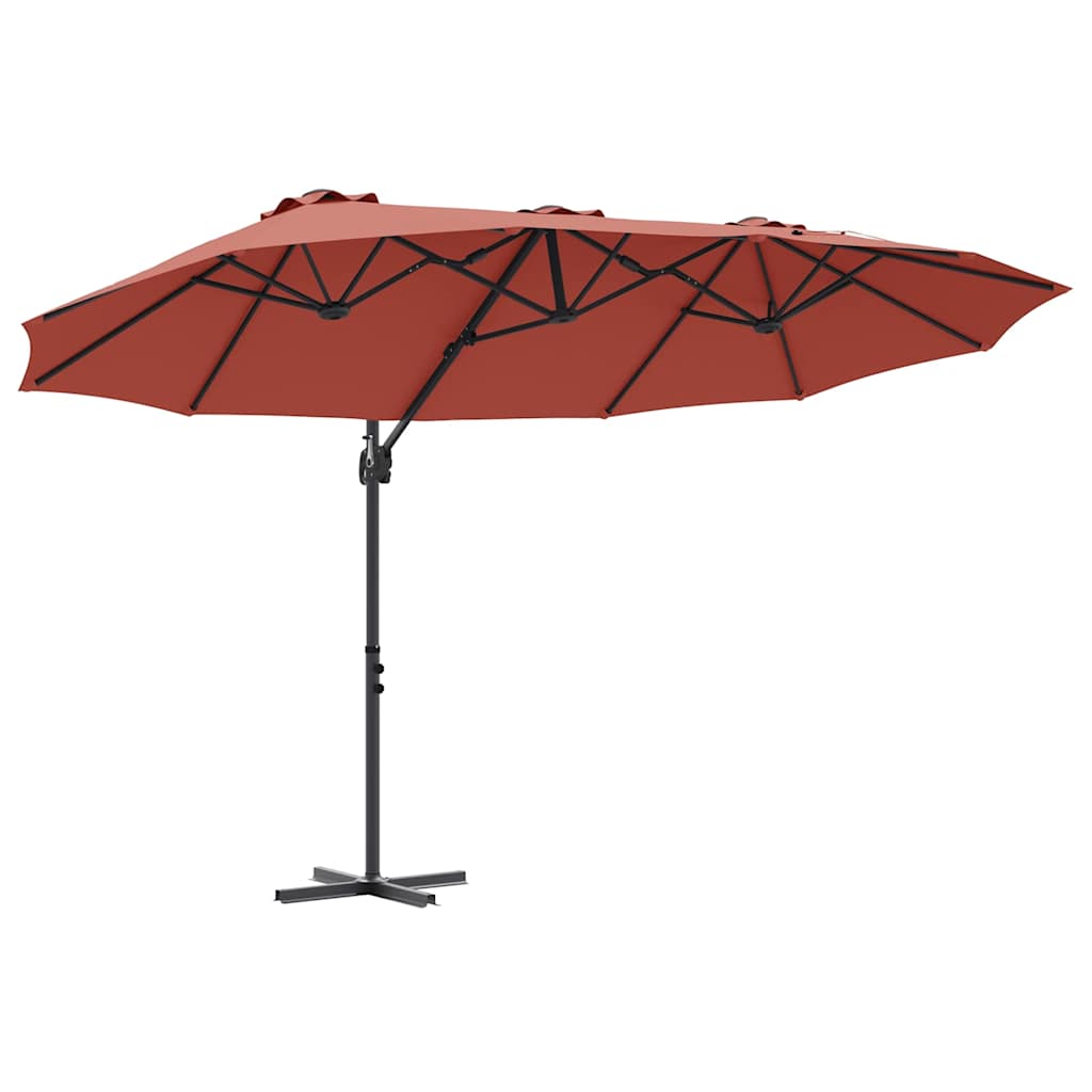 Garden Cantilever Parasol Terracotta 372 x 198 x 243 cm
