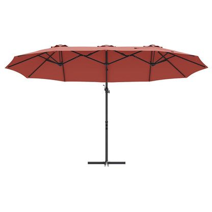 Garden Cantilever Parasol Terracotta 372 x 198 x 243 cm