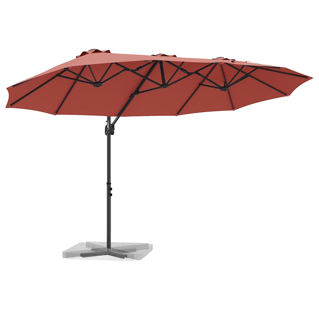 Garden Cantilever Parasol Terracotta 372 x 198 x 243 cm