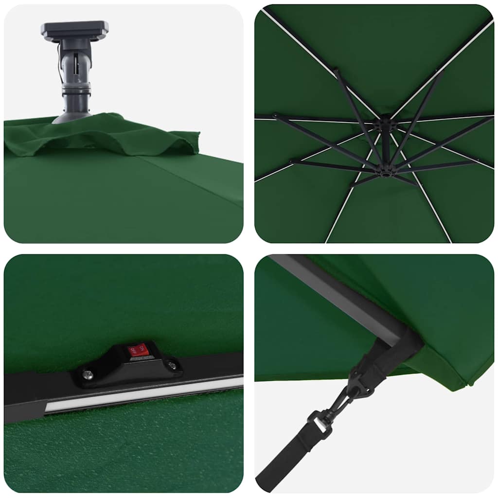 Cantilever Banana Parasol Green 294 x 294 x 248 cm