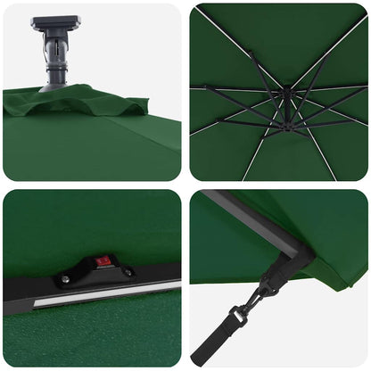 Cantilever Banana Parasol Green 294 x 294 x 248 cm