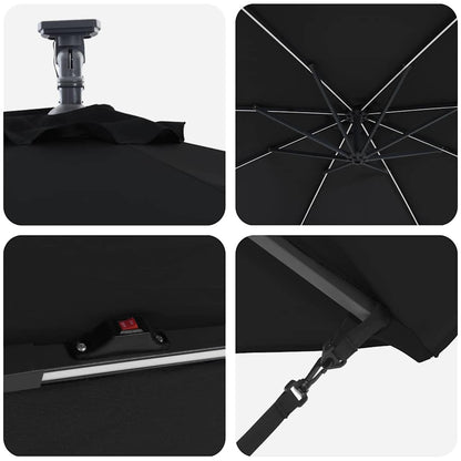 Cantilever Banana Parasol Black 294 x 294 x 248 cm