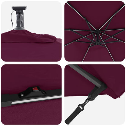Cantilever Banana Parasol Bordeaux red 294 x 294 x 248 cm