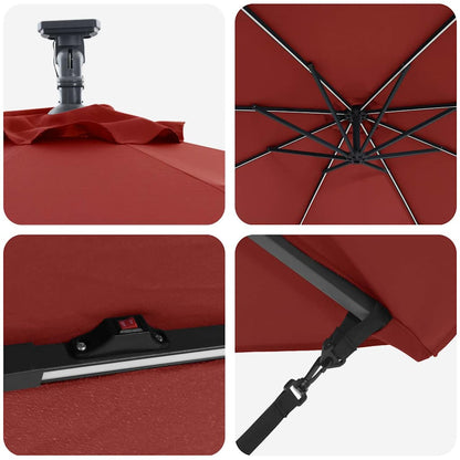 Cantilever Banana Parasol Terracotta 294 x 294 x 248 cm