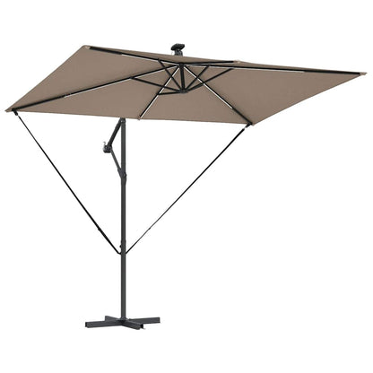 Cantilever Banana Parasol Taupe 294 x 200 x 254 cm