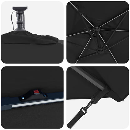 Cantilever Banana Parasol Black 294 x 200 x 254 cm