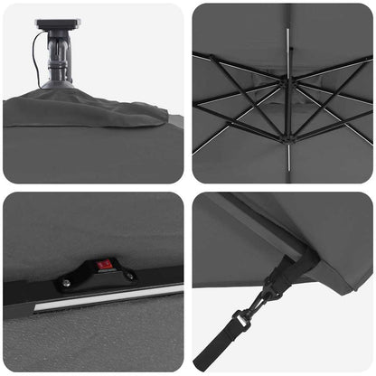 Cantilever Banana Parasol Anthracite 249 x 249 x 250 cm
