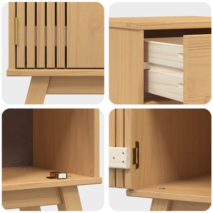 Bathroom Furniture Set with Door 2 pcs Brown 114 x 43 x 73.5 cm