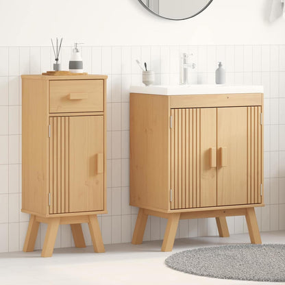 Bathroom Furniture Set with Door 2 pcs Brown 114 x 43 x 73.5 cm