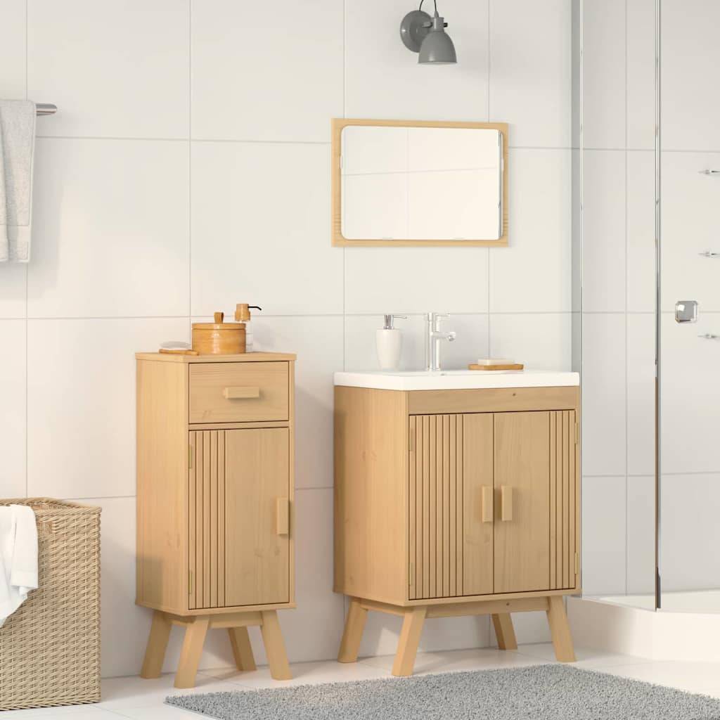 Bathroom Furniture Set with Door 2 pcs Brown 114 x 43 x 73.5 cm